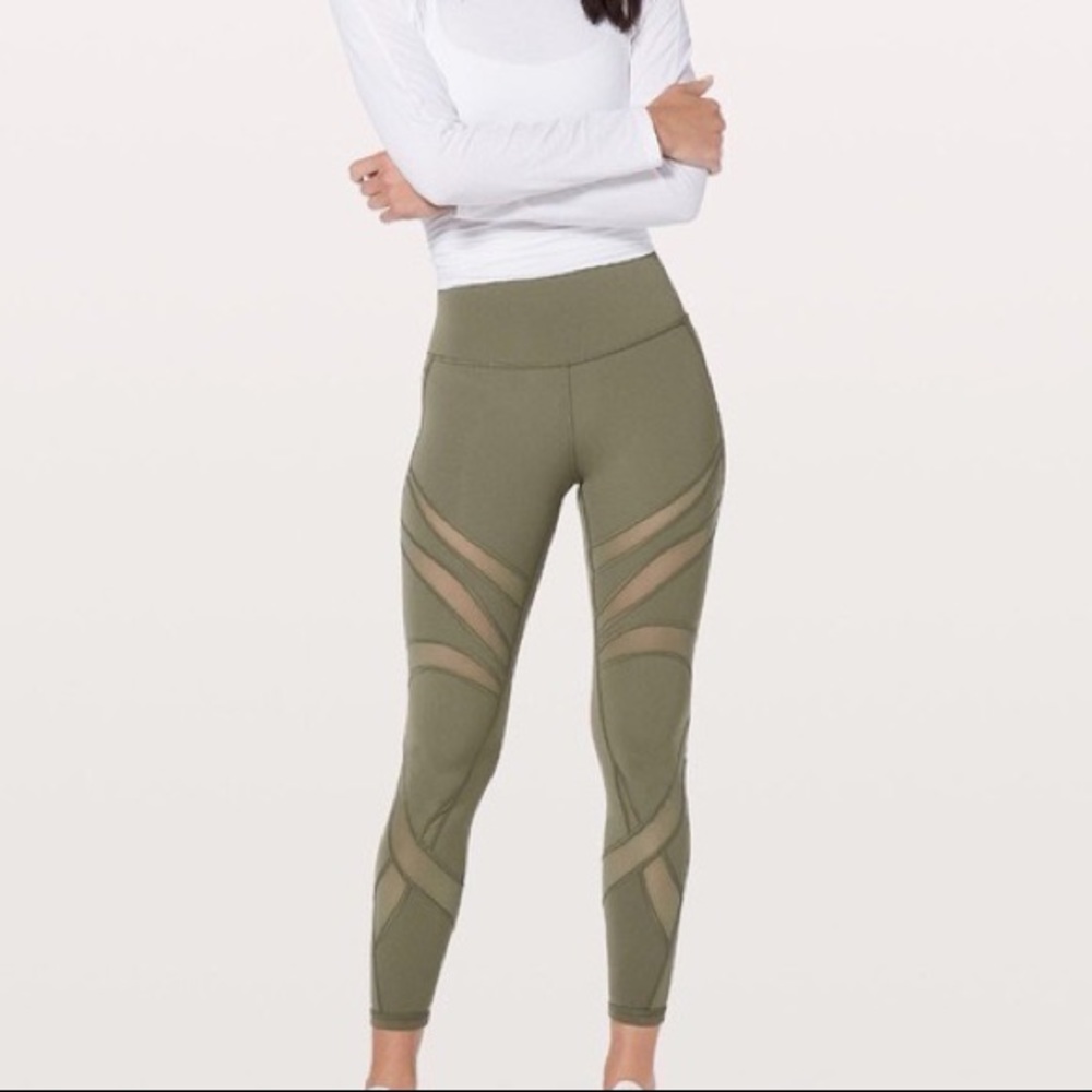 Lululemon Sage Green Wunder Under Mesh